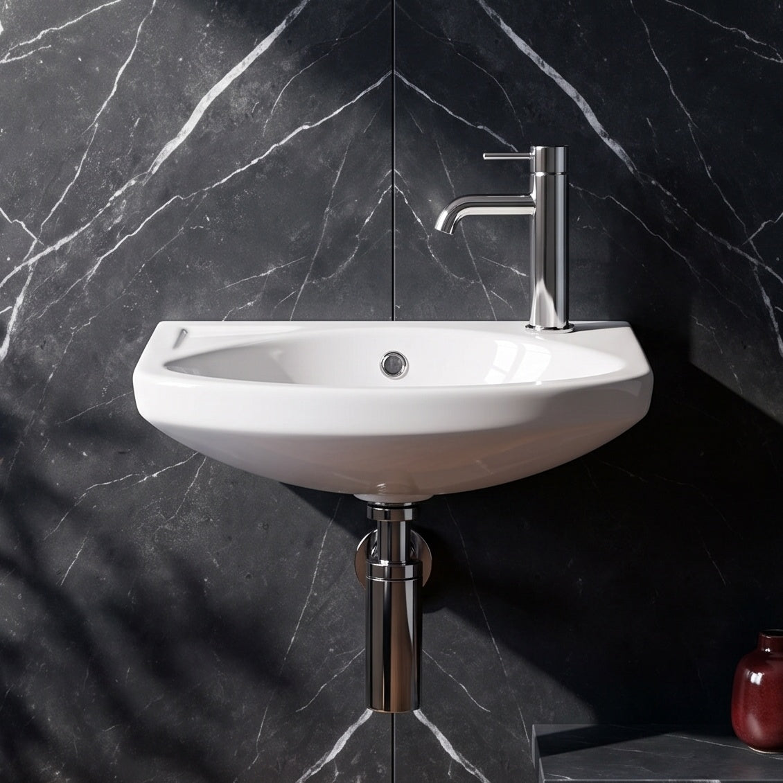 Dezine 450mm Right Hand Wall Hung Basin