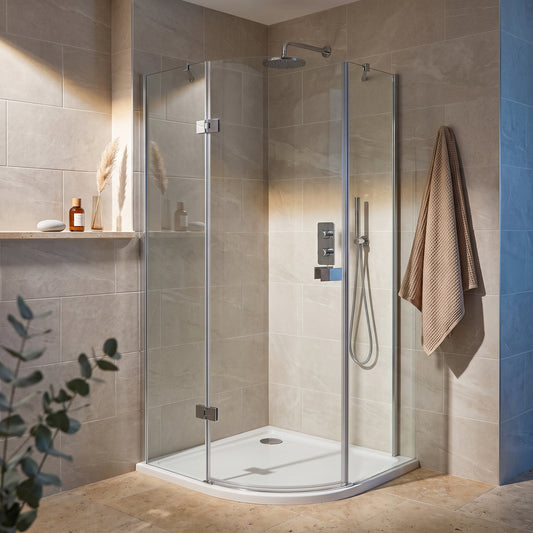 Fairford 8mm Frameless 1200 x 900mm Chrome Offset Quadrant Enclosure