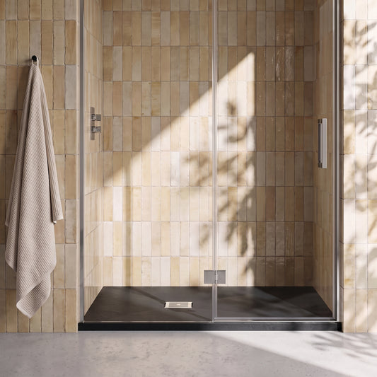 Fairford Rectangular Black Slate Shower Tray, Center Waste-1200mm x 800mm