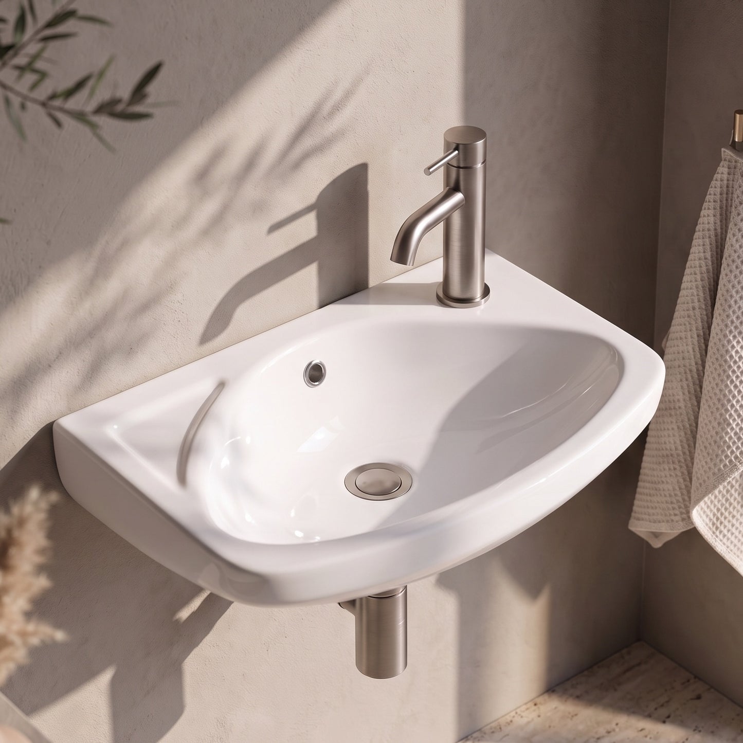 Dezine 450mm Right Hand Wall Hung Basin