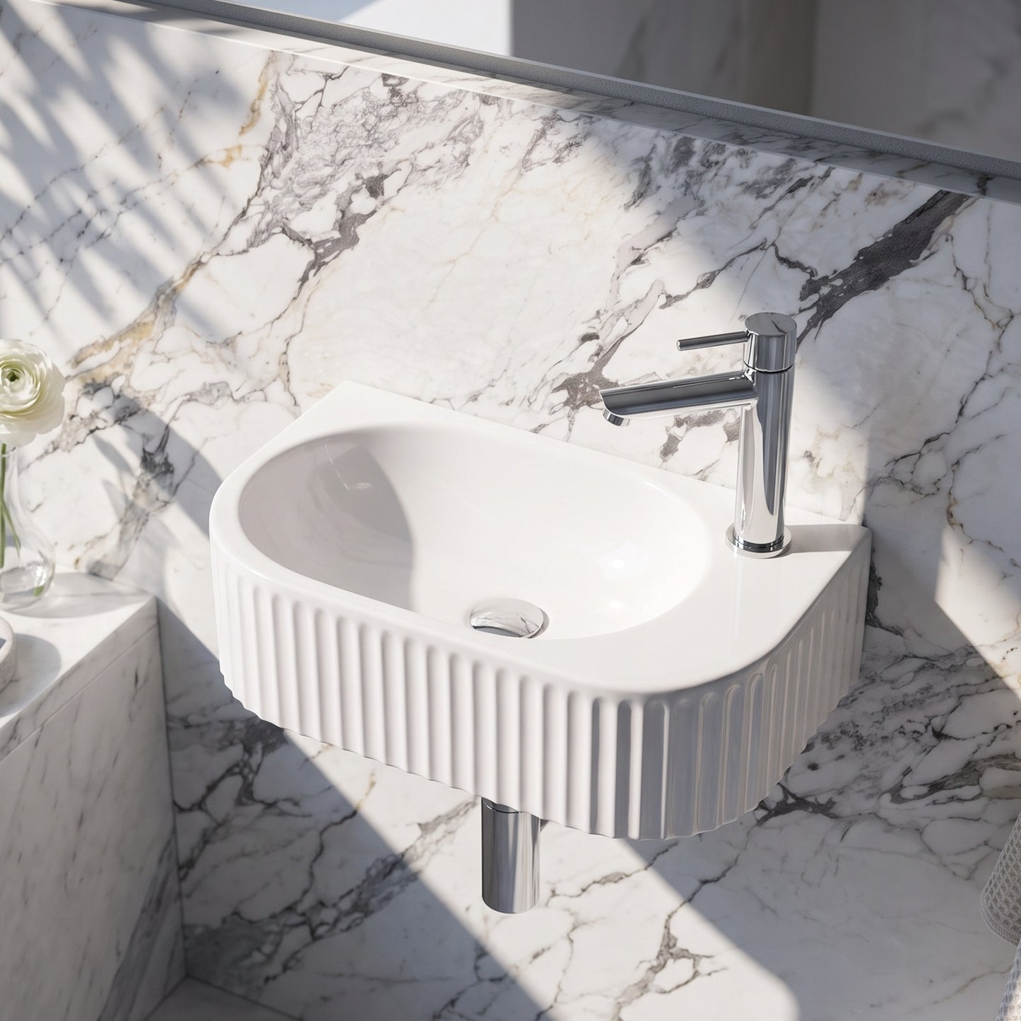 400mm Fluted Wall Hung Basin