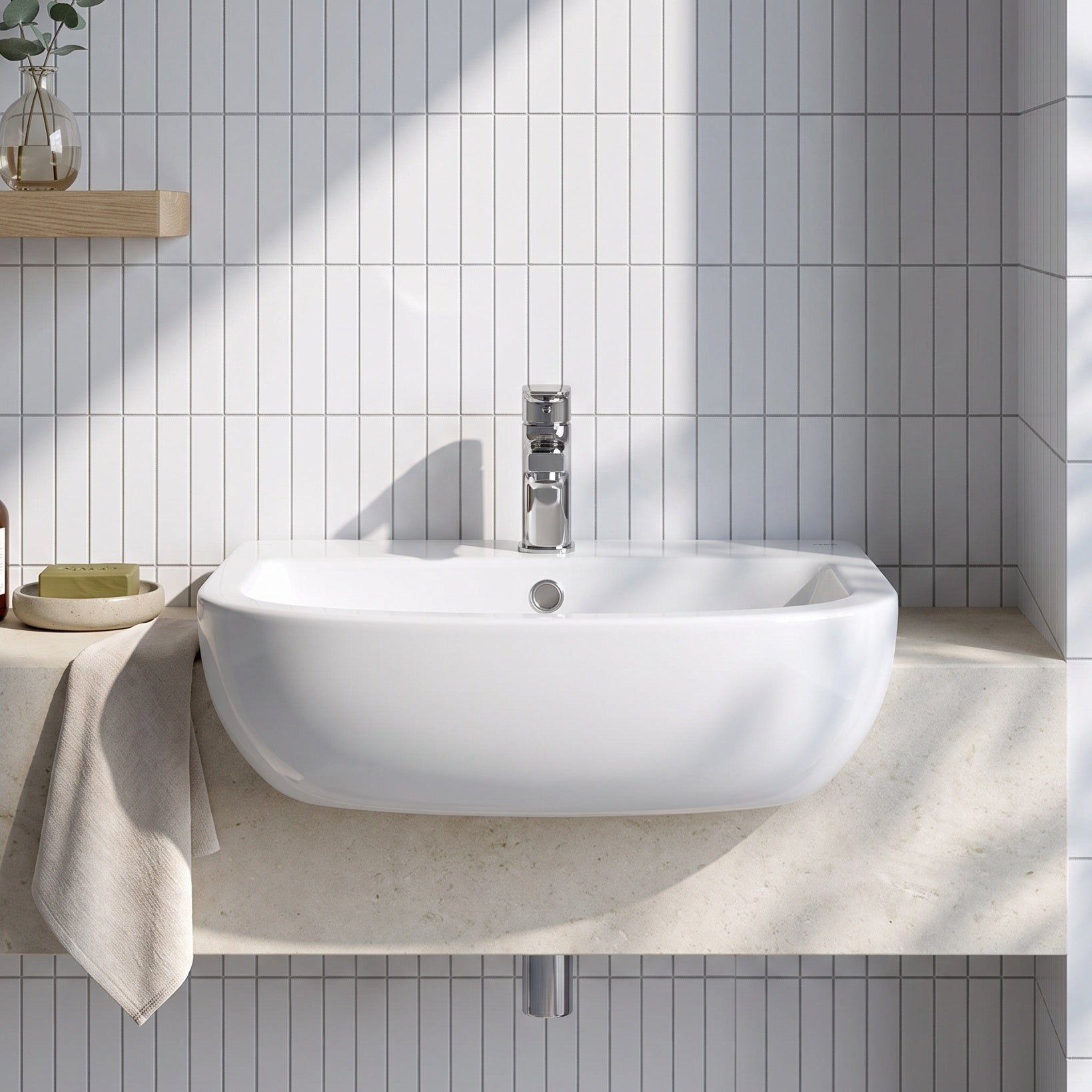 Fairford Fawn 500mm 1TH Semi Recessed Basin