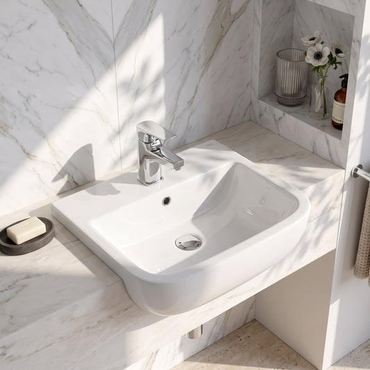 Fairford Fawn 500mm 1TH Semi Recessed Basin