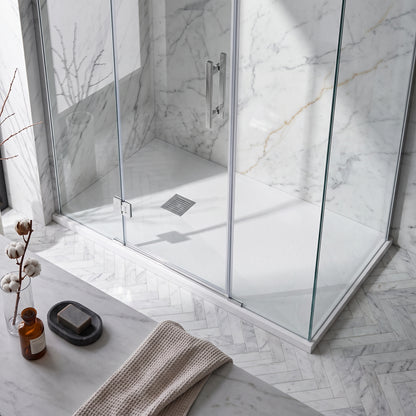 Fairford Rectangular White Slate Shower Tray, Center Waste - 1700mm x 800mm