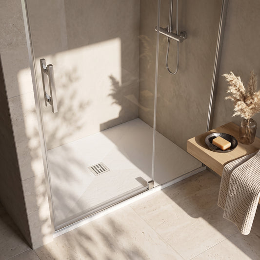 Fairford Rectangular White Slate Shower Tray, Center Waste-1600mm x 800mm