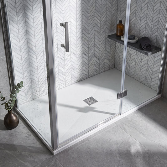Fairford Rectangular White Slate Shower Tray, Center Waste-1700mm x 800mm