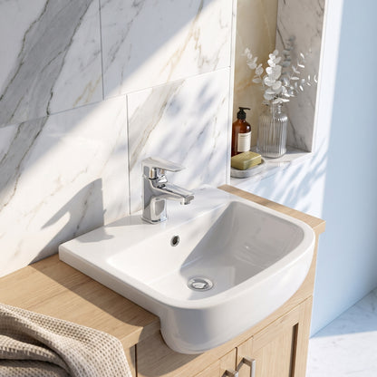 Fairford Fawn 500mm 1TH Semi Recessed Basin