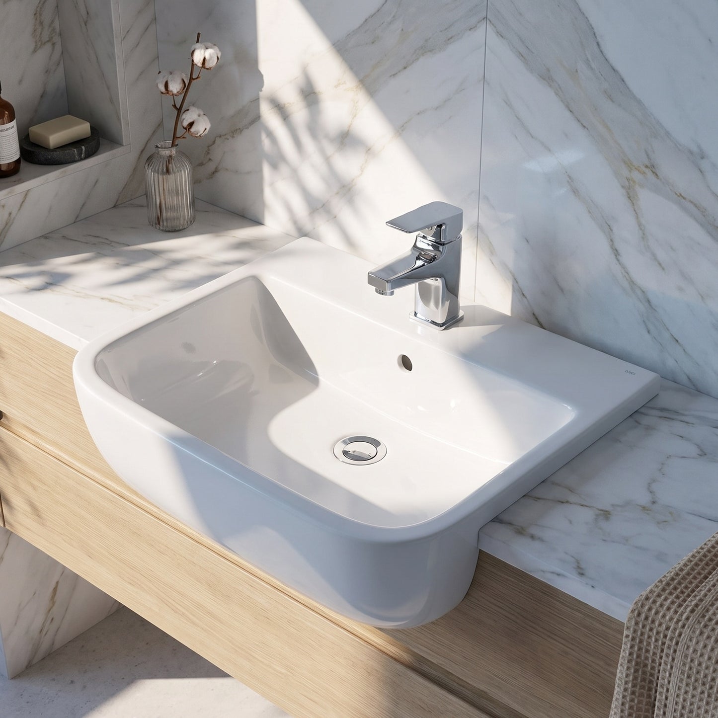 Fairford Luna 520mm 1TH Semi Recessed Basin