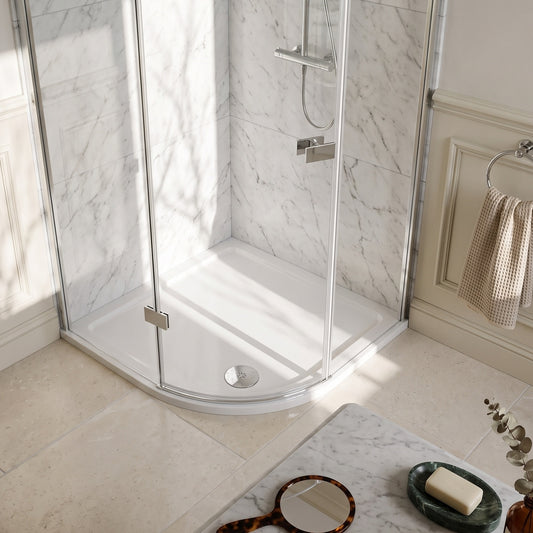 Fairford 900 x 800mm Antislip RH Offset Quadrant Shower Tray