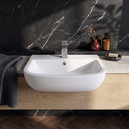 Fairford Luna 520mm 1TH Semi Recessed Basin