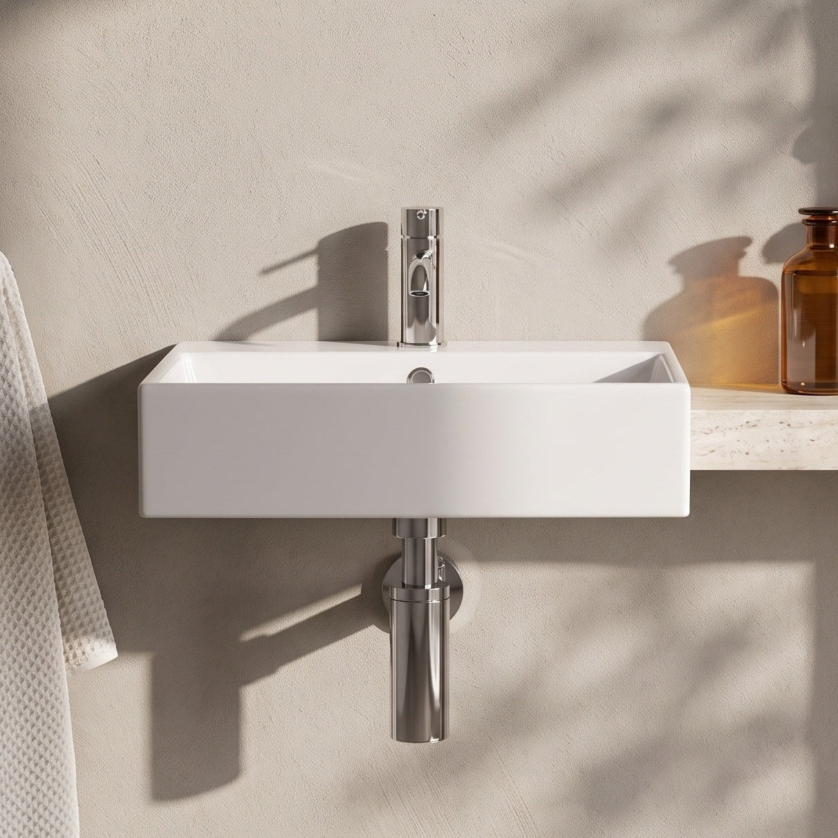500mm 0TH Wall Hung Basin (can be drilled for 1TH)