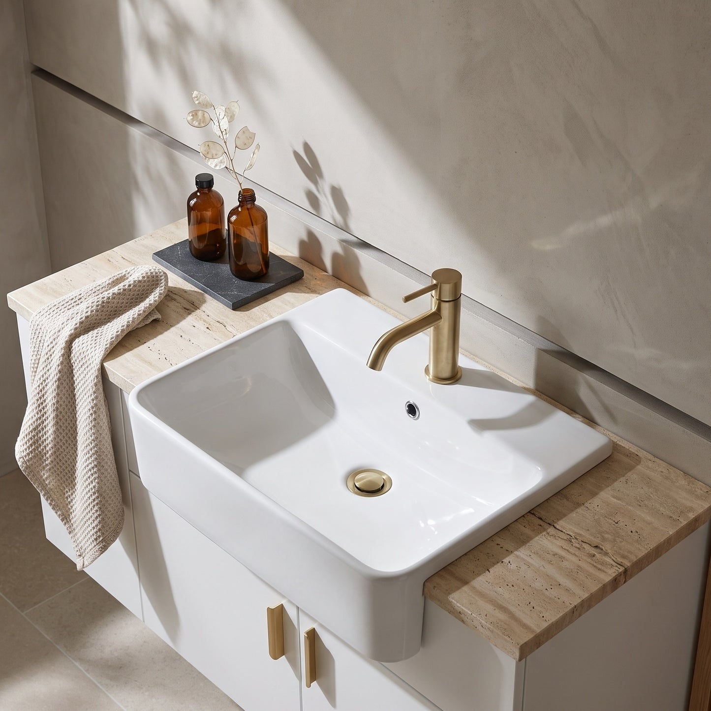 Fairford Lunar Semi Recessed Basin - 550mm Wide - White