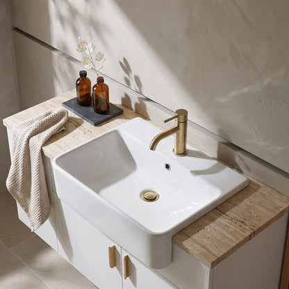 Fairford Lunar Semi Recessed Basin - 550mm Wide - White