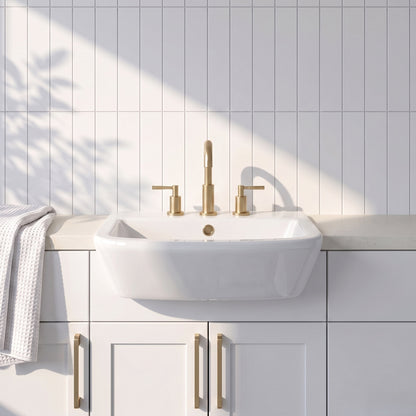 Fairford Lunar Semi Recessed Basin - 550mm Wide - White