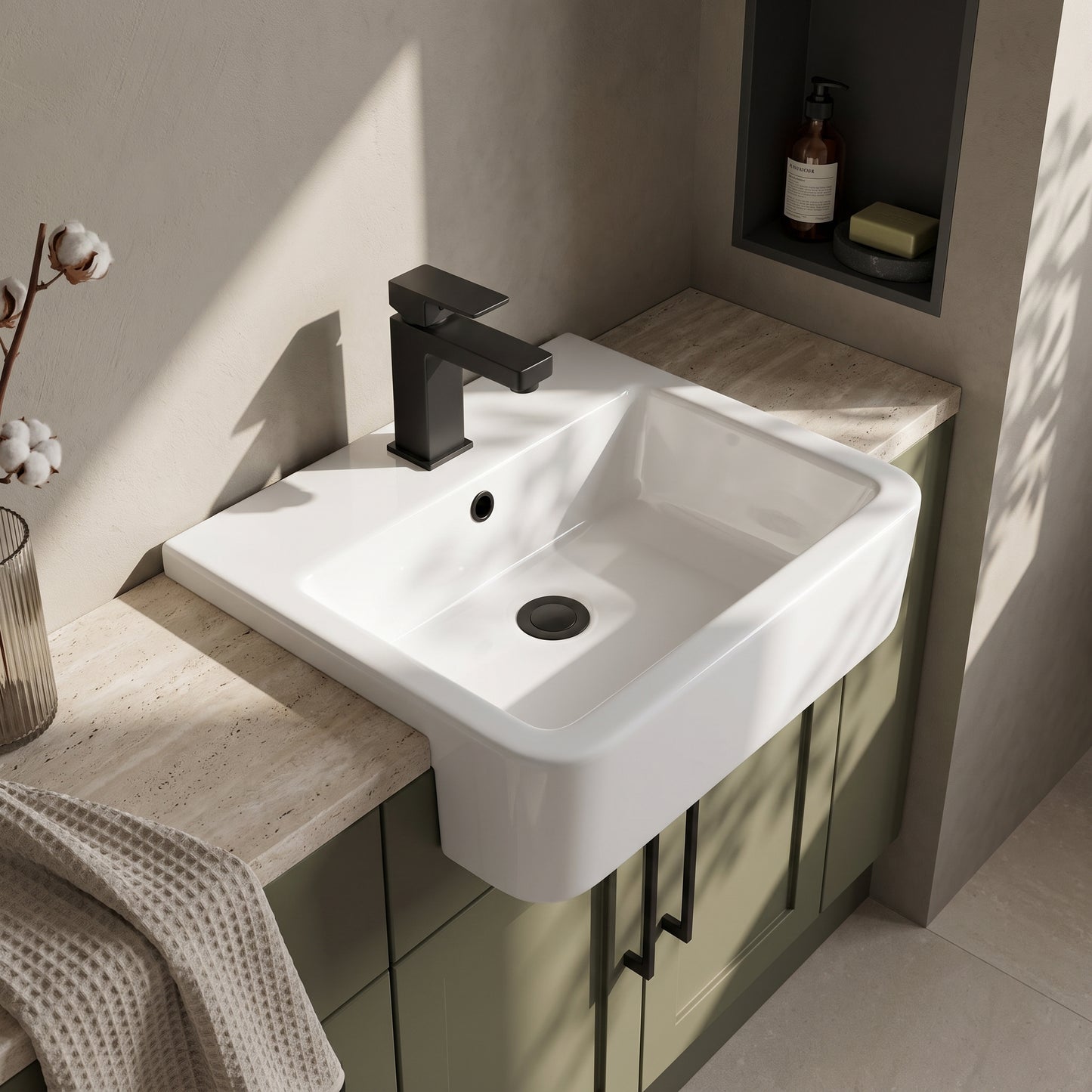 Fairford Roma 480mm Semi Recessed Basin