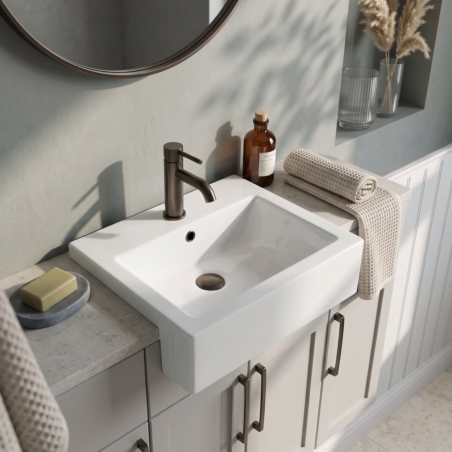 Halo 530mm 1Th Semi Recessed Basin