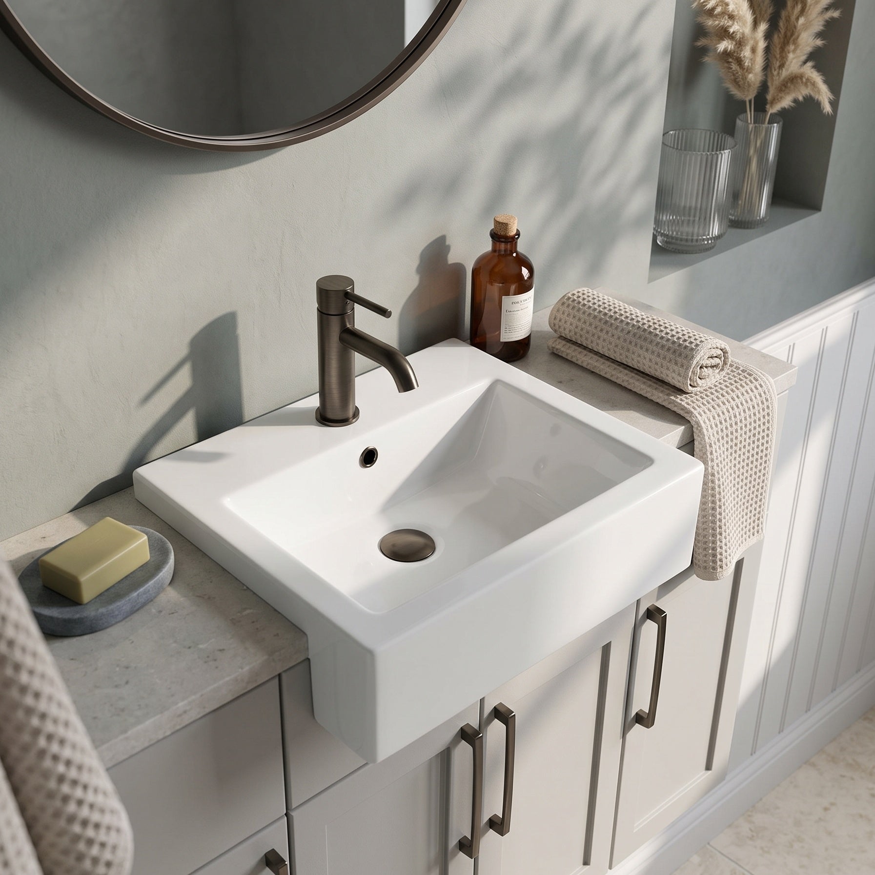 Halo 530mm 1Th Semi Recessed Basin