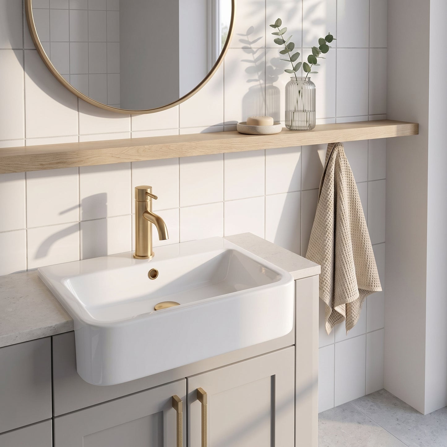 Fairford Solar 570mm Semi Recessed Basin
