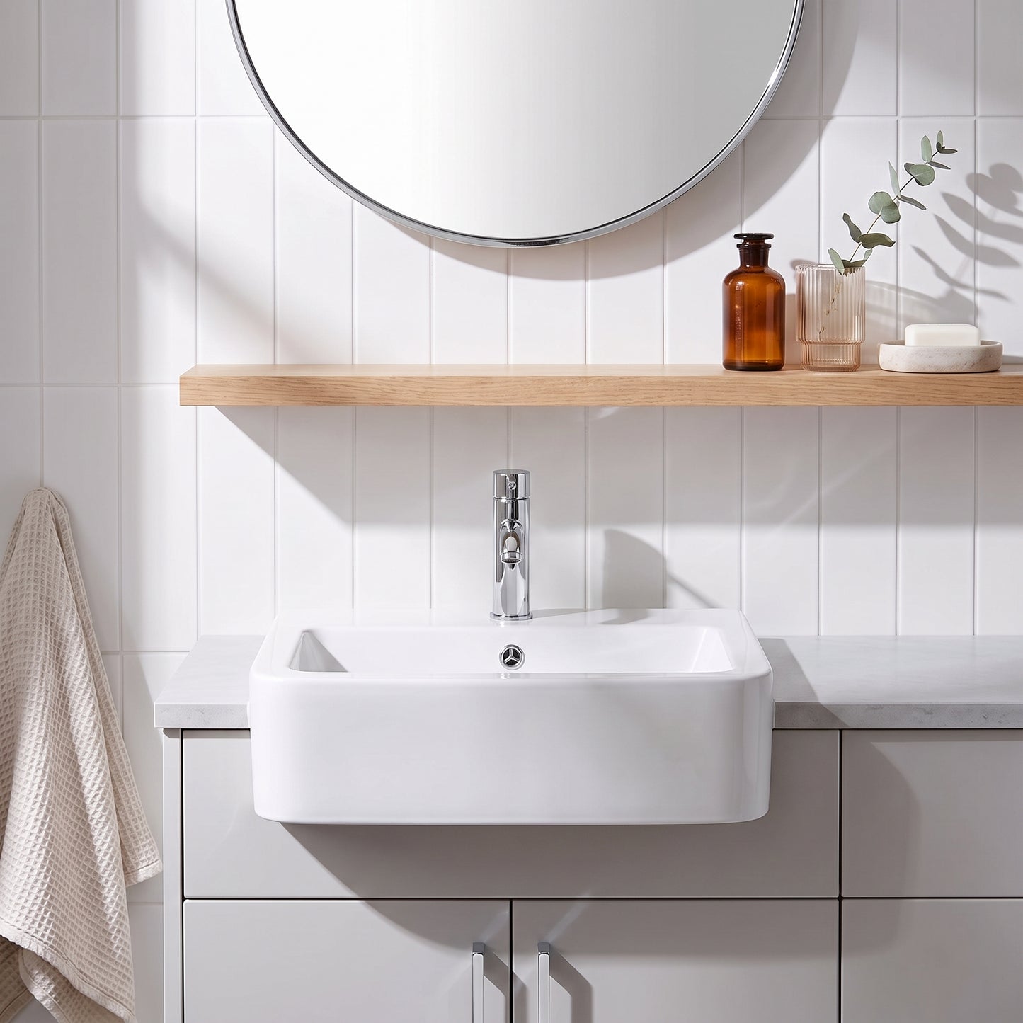 Fairford Solar 570mm Semi Recessed Basin