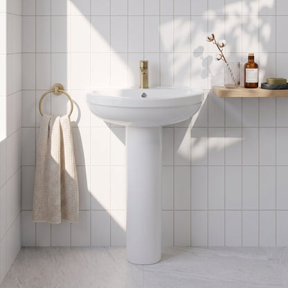 Fairford Gravo 550mm 1TH Basin and Full Pedestal