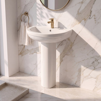 Fairford Gravo 550mm 1TH Basin and Full Pedestal