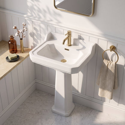 Fairford Hexam 560mm 1TH Basin and Full Pedestal