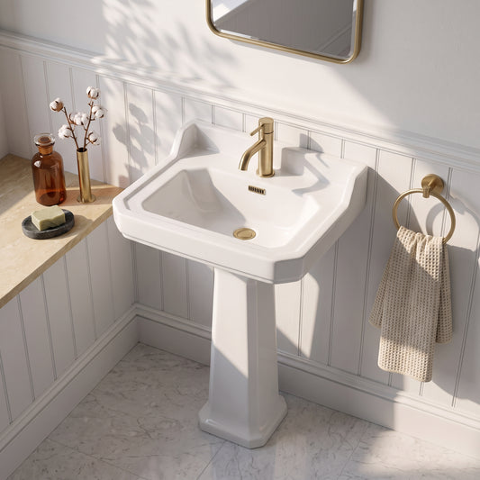 Fairford Hexam 560mm 1TH Basin and Full Pedestal
