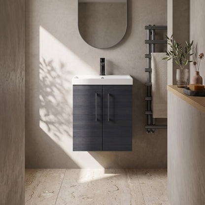 Fairford Aspri 500mm Charcoal Black 2-Door Wall Hung Vanity Unit
