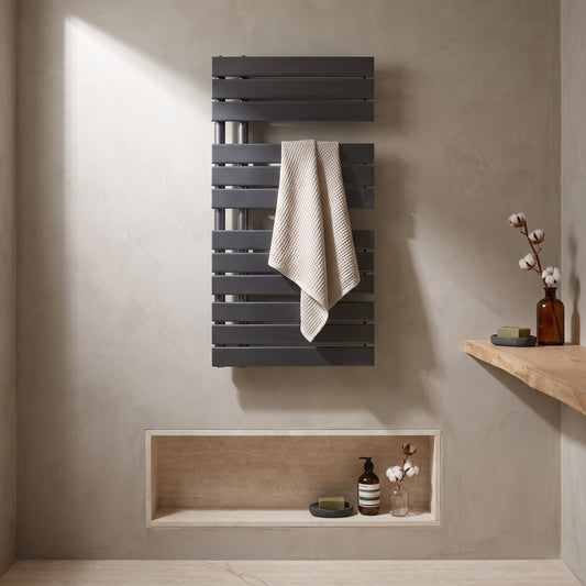 Fairford Peak 1080 x 550mm Gunmetal Towel Rail