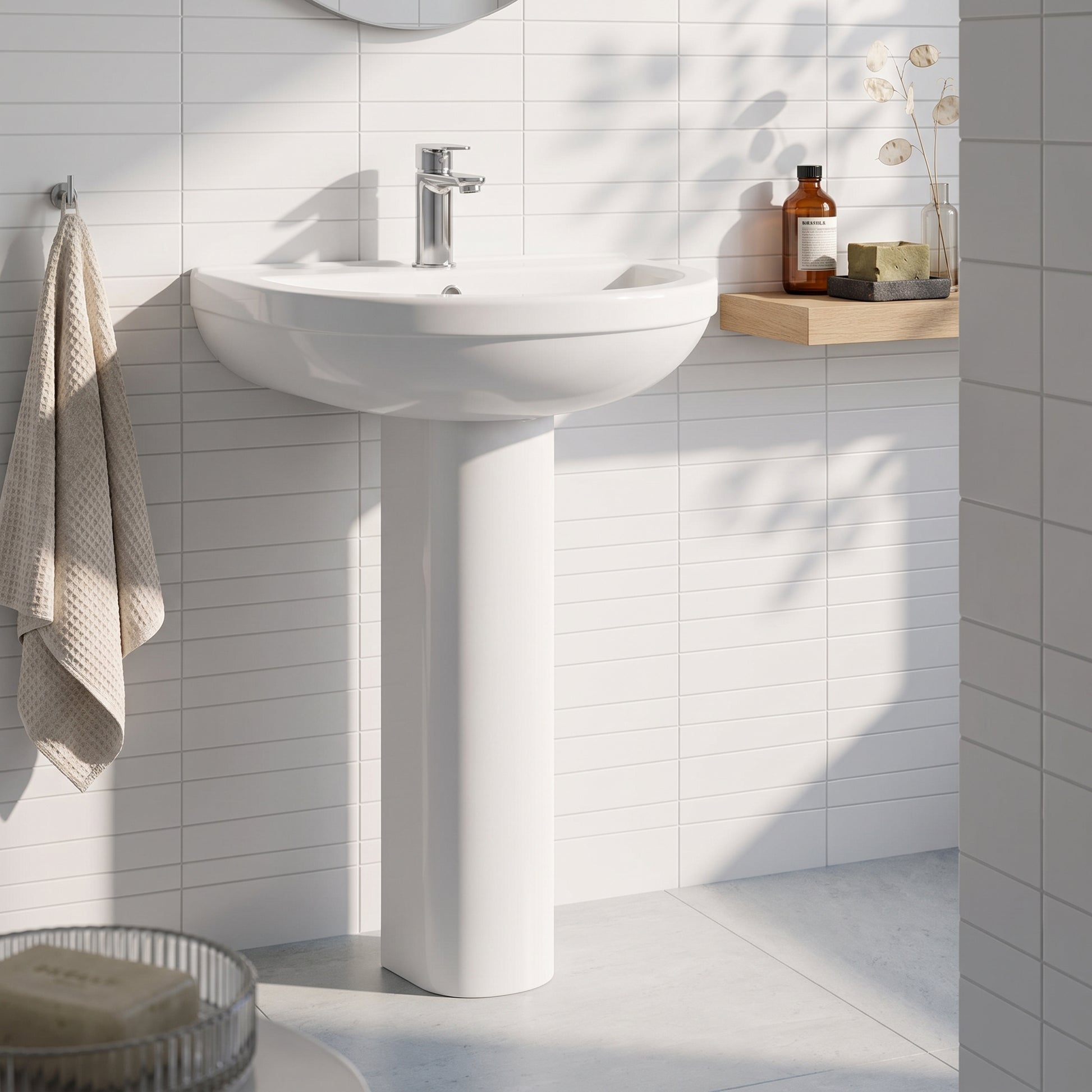 Fairford Hora 550mm 1TH Basin and Pedestal