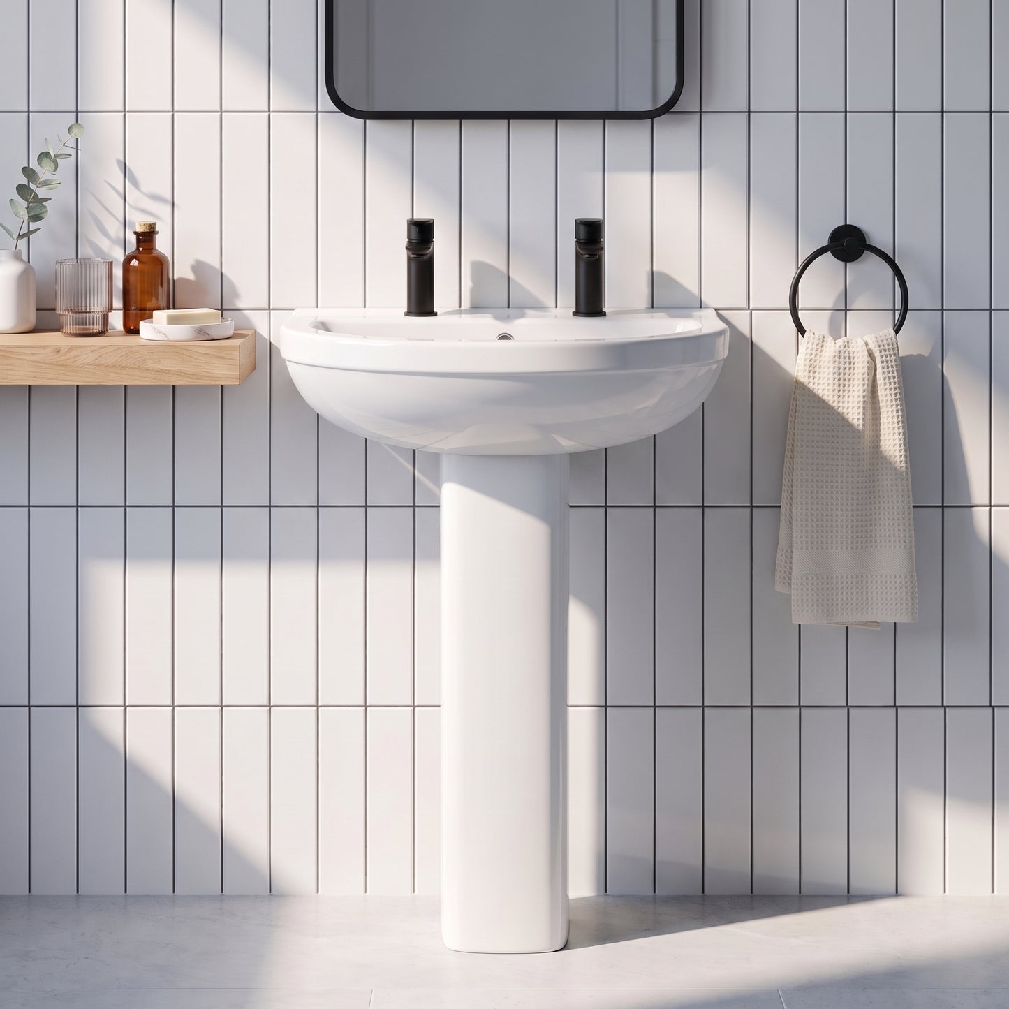 Fairford Hora 550mm 2TH Basin and Pedestal