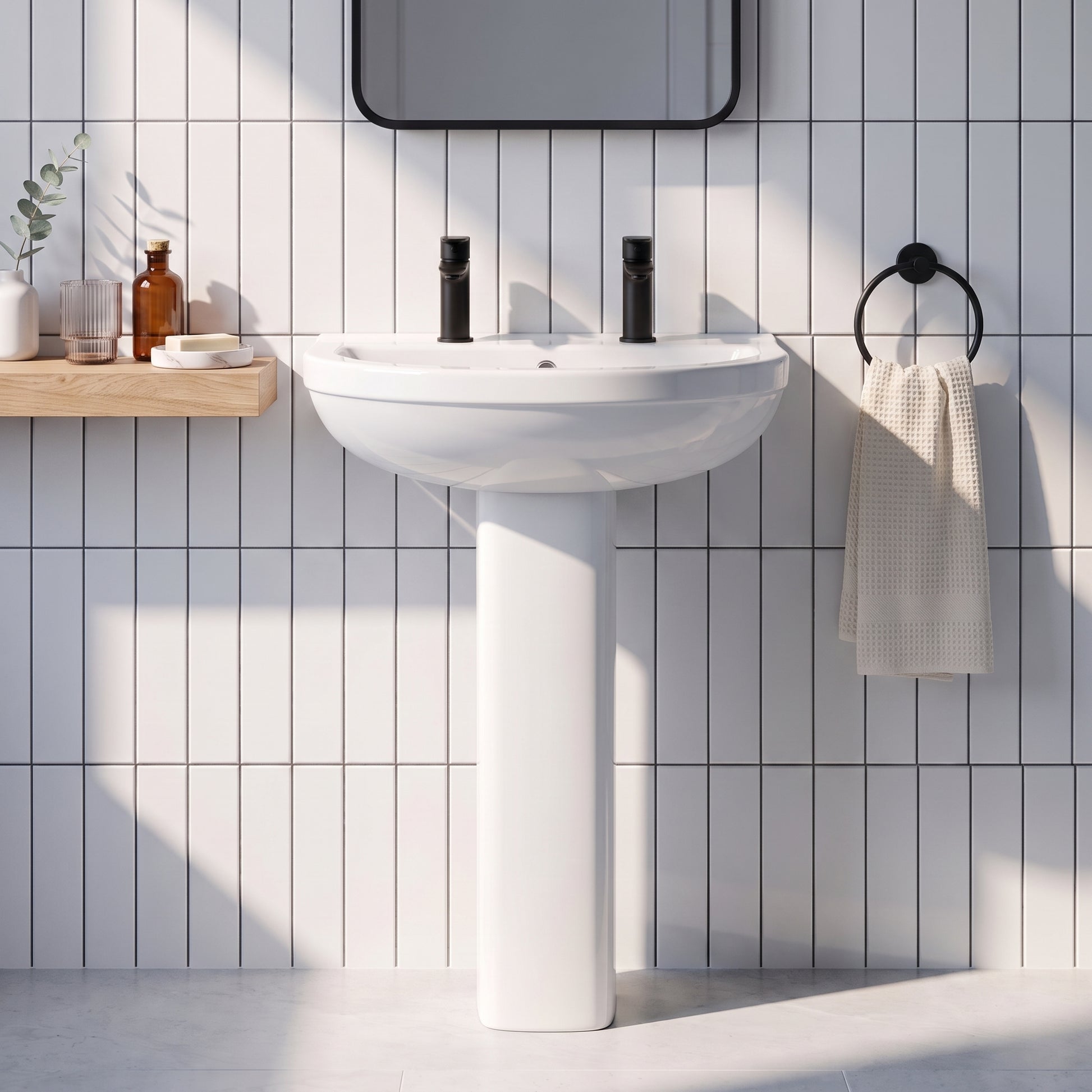 Fairford Hora 550mm 2TH Basin and Pedestal