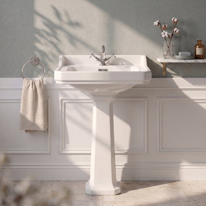Fairford Hexam 600mm 1TH Basin and Full Pedestal