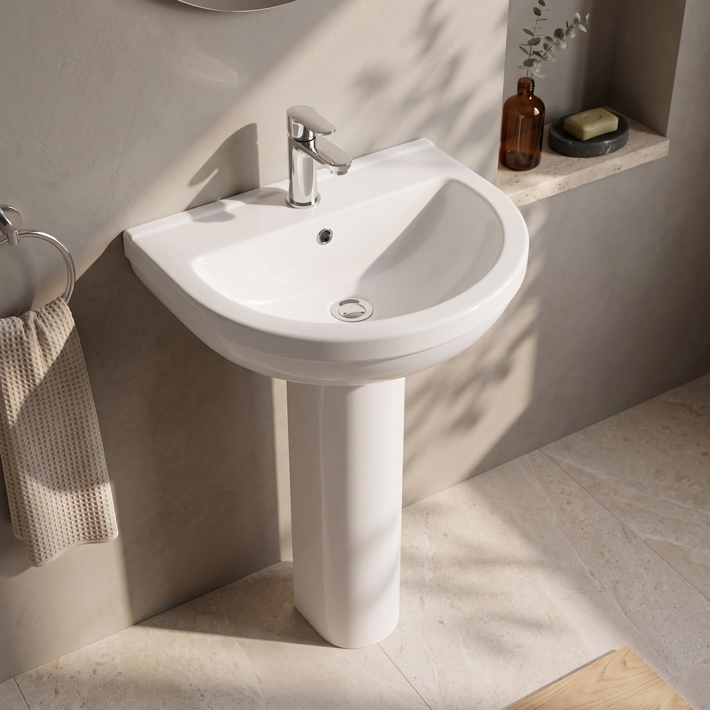Fairford Hora 550mm 1TH Basin and Pedestal