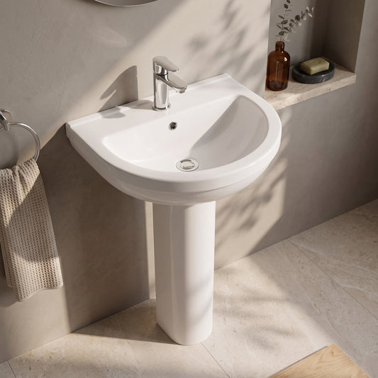 Fairford Hora 550mm 1TH Basin and Pedestal