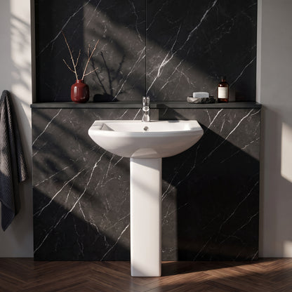 Fairford Nuna 600mm 1 Tap Hole Basin with Full Pedestal