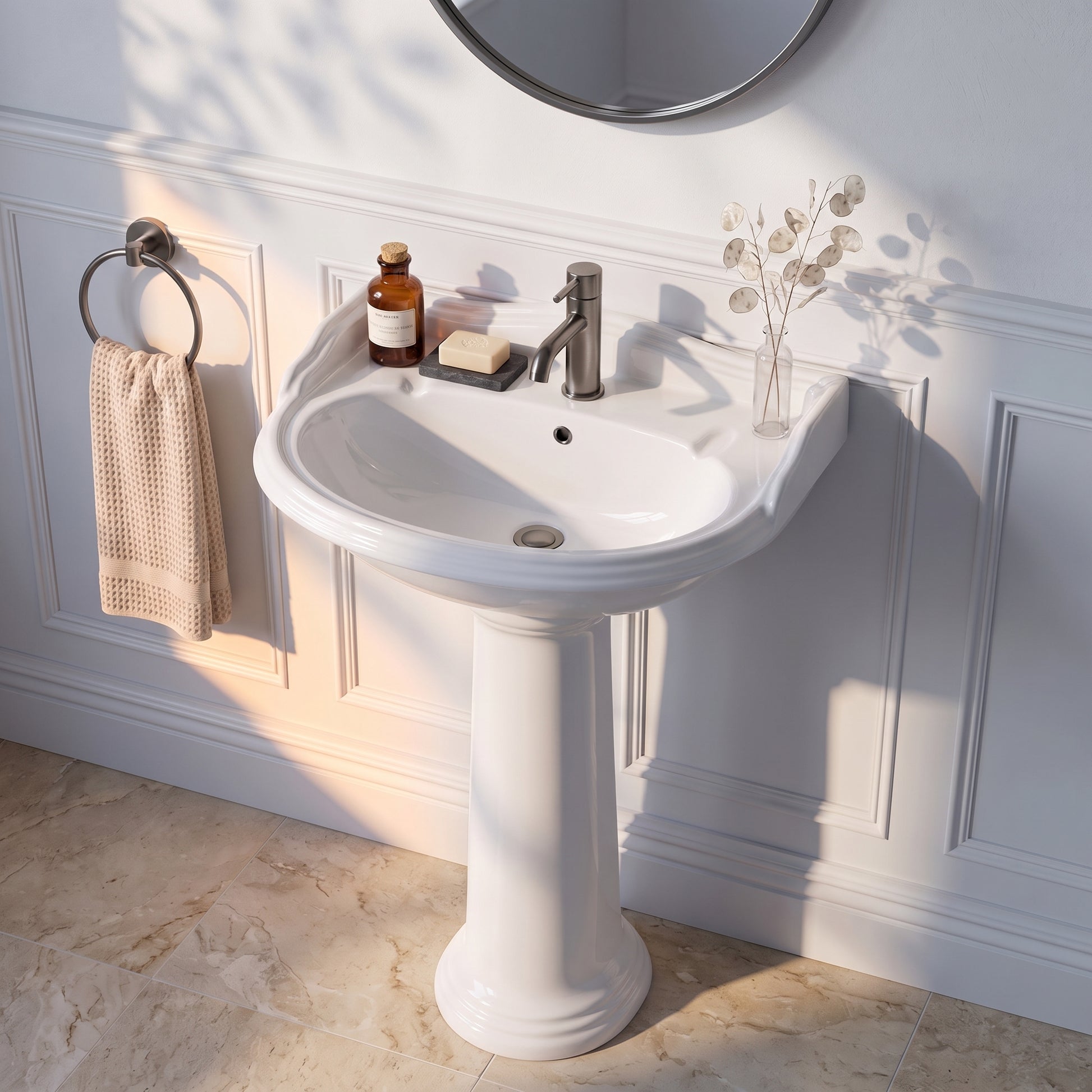 Fairford Winchester Pro 500mm 1 Tap Hole Basin and Pedestal