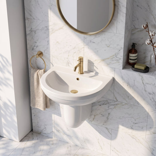Fairford Hora 550mm 2TH Basin and Semi Pedestal