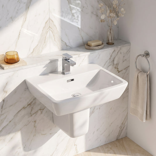 Fairford Mellow 520mm 1TH Basin With Semi-Pedestal