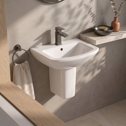 Fairford Nuna 500mm 1 Tap Hole Basin with Semi Pedestal