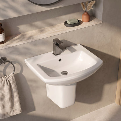 Fairford Nuna 500mm 1 Tap Hole Basin with Semi Pedestal