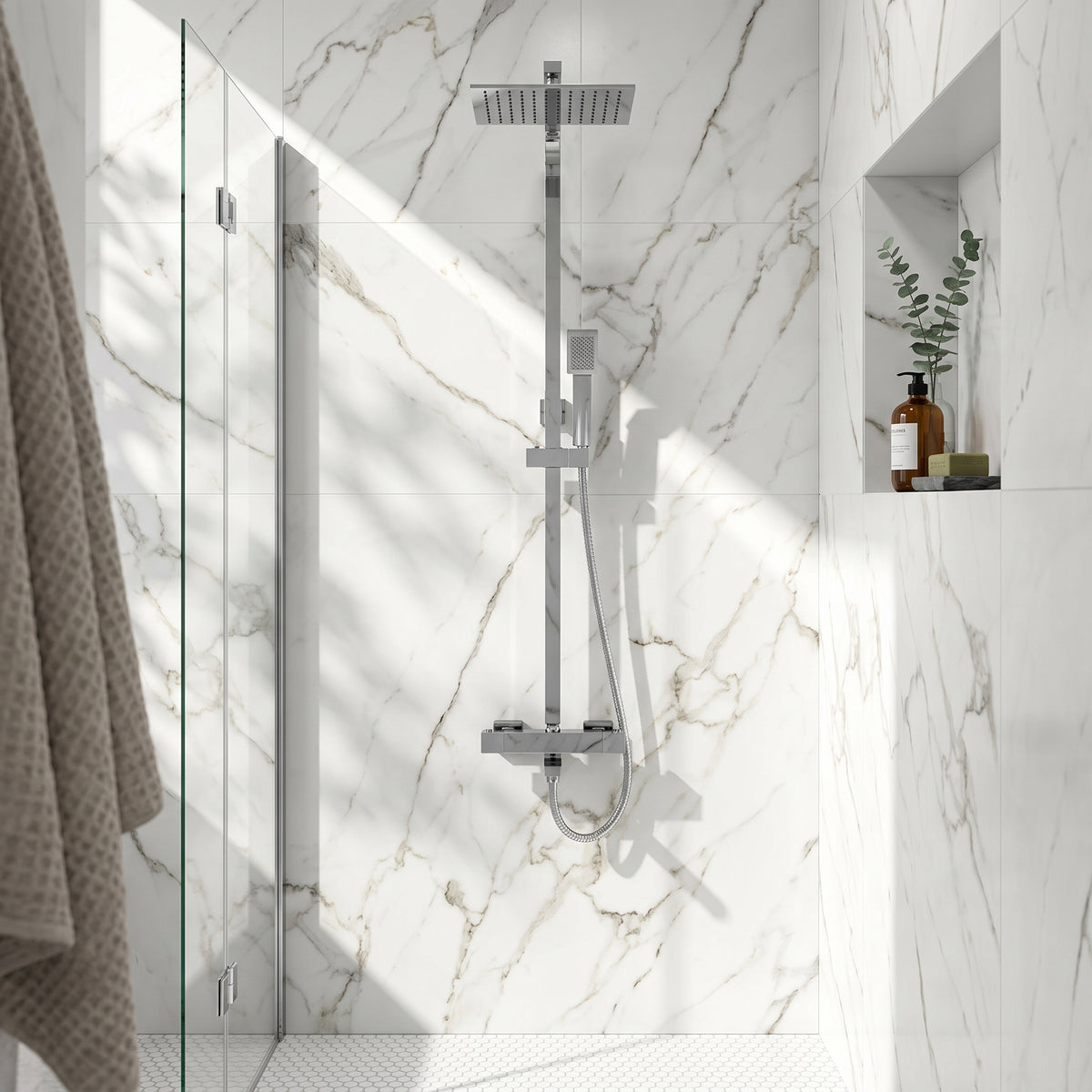 Fairford Block Exposed Shower Kit with Bath Filler