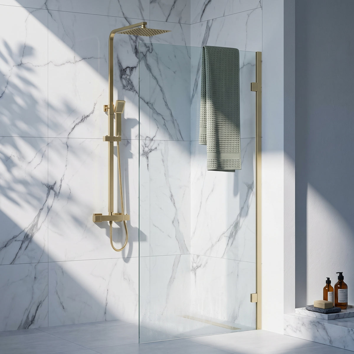 Fairford Earlwood Brushed Brass Exposed Shower Kit