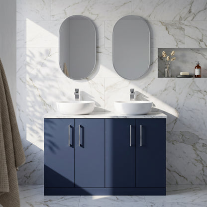 Fairford Aspri Midnight Blue 1200mm 4 Door Floorstanding Vanity Unit with Worktop