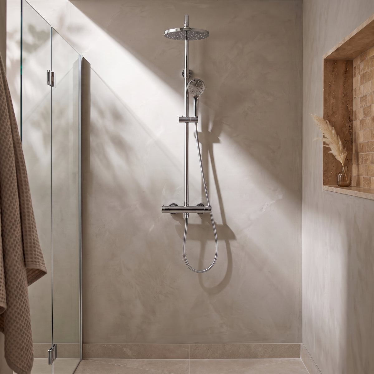 Fairford Element Pro Exposed Round Shower Kit, Chrome