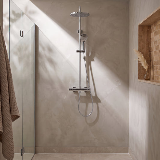Fairford Element Pro Exposed Round Shower Kit, Chrome