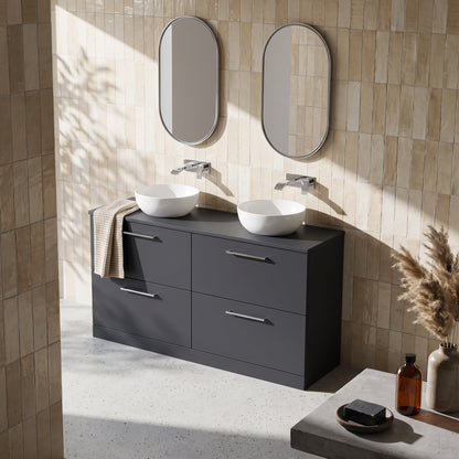 Fairford Aspri Soft Black 1200mm 4 Drawer Floorstanding Vanity Unit with Worktop