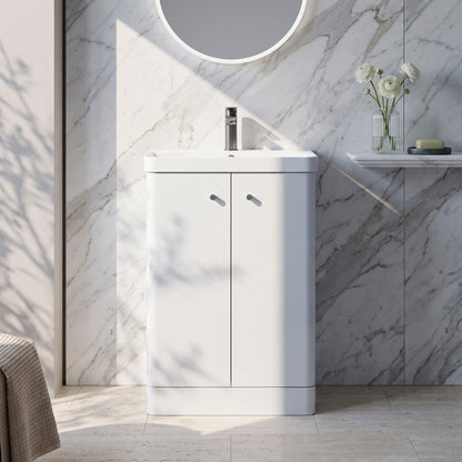 Fairford Crayo 600mm Gloss White Floor Standing Vanity Unit