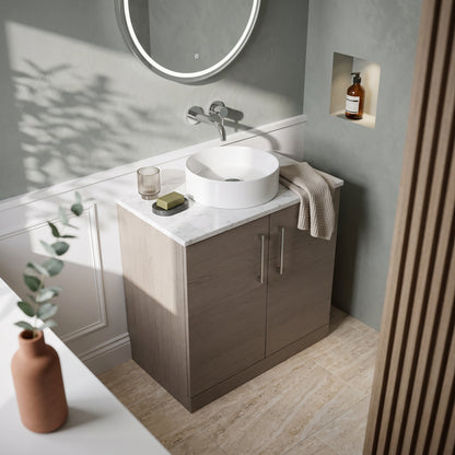 Fairford Aspri Solace Oak 800mm 2 Door Floorstanding Vanity Unit