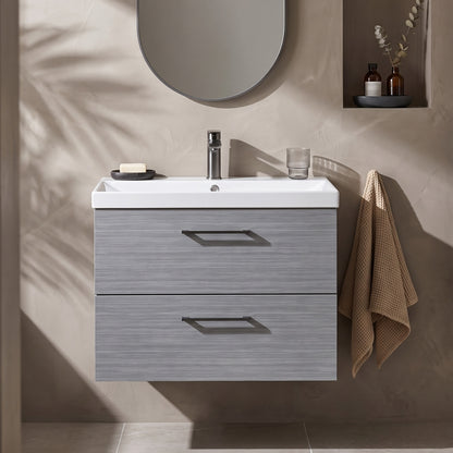 Fairford Aspri 800mm Anthracite 2-Drawer Wall Hung Vanity Unit